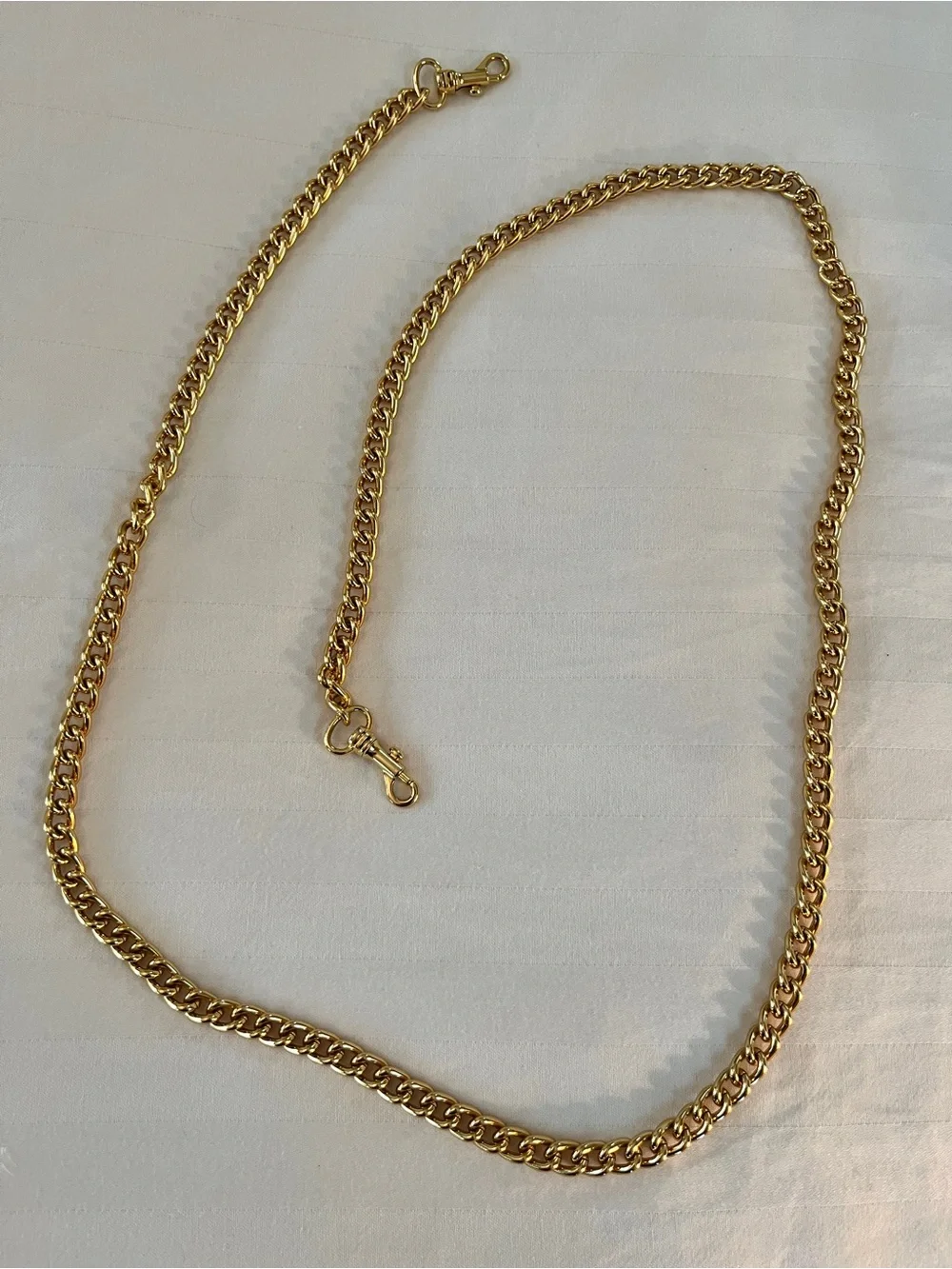 Gold Chain Crossbody Strap with Lobster Clasps 47”